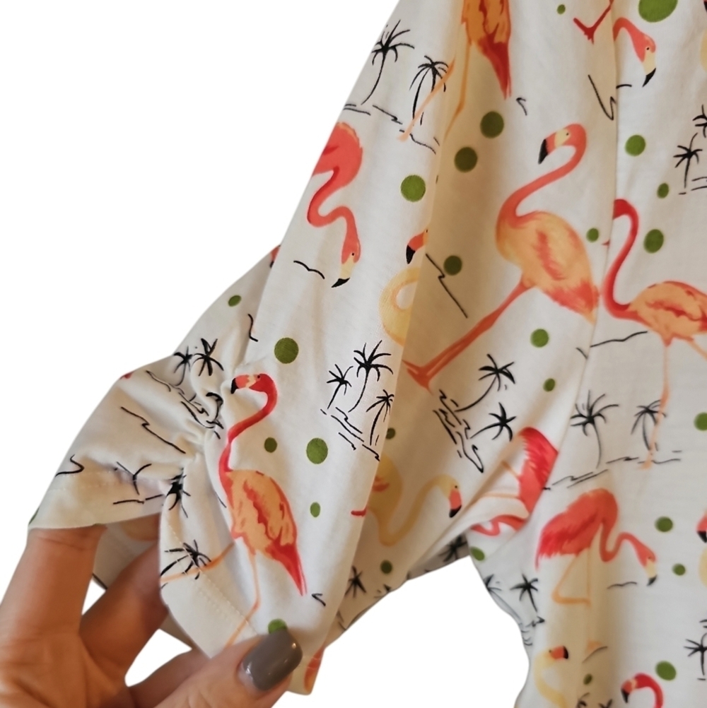 Lularoe sz medium rare Flamingo Morgan Flare tee shirt new with tags WT331 - Picture 7 of 7